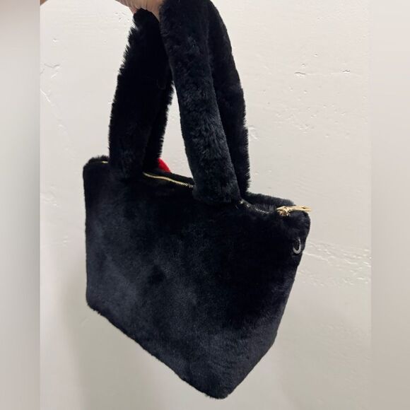 Colorblock Handmade Real Shearling Kitty Cat Large Tote/Shoulder Bag/Crossbody - Picture 12 of 16